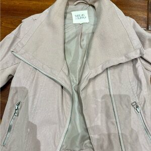 Funnel neck, suede Pink Jacket.